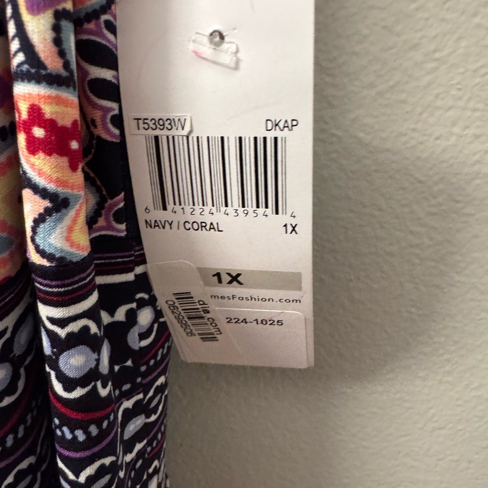 London Times Coral, Navy & Cream Mandala Print Maxi Dress - Picture 4 of 4